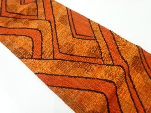 リサイクル　手織り真綿紬抽象模様織り出し名古屋帯